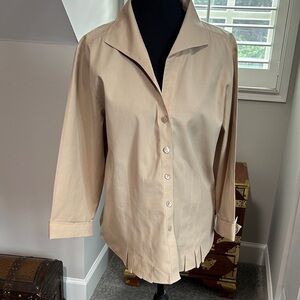Talbots Beige Button-Down Shirt